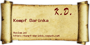 Kempf Darinka névjegykártya